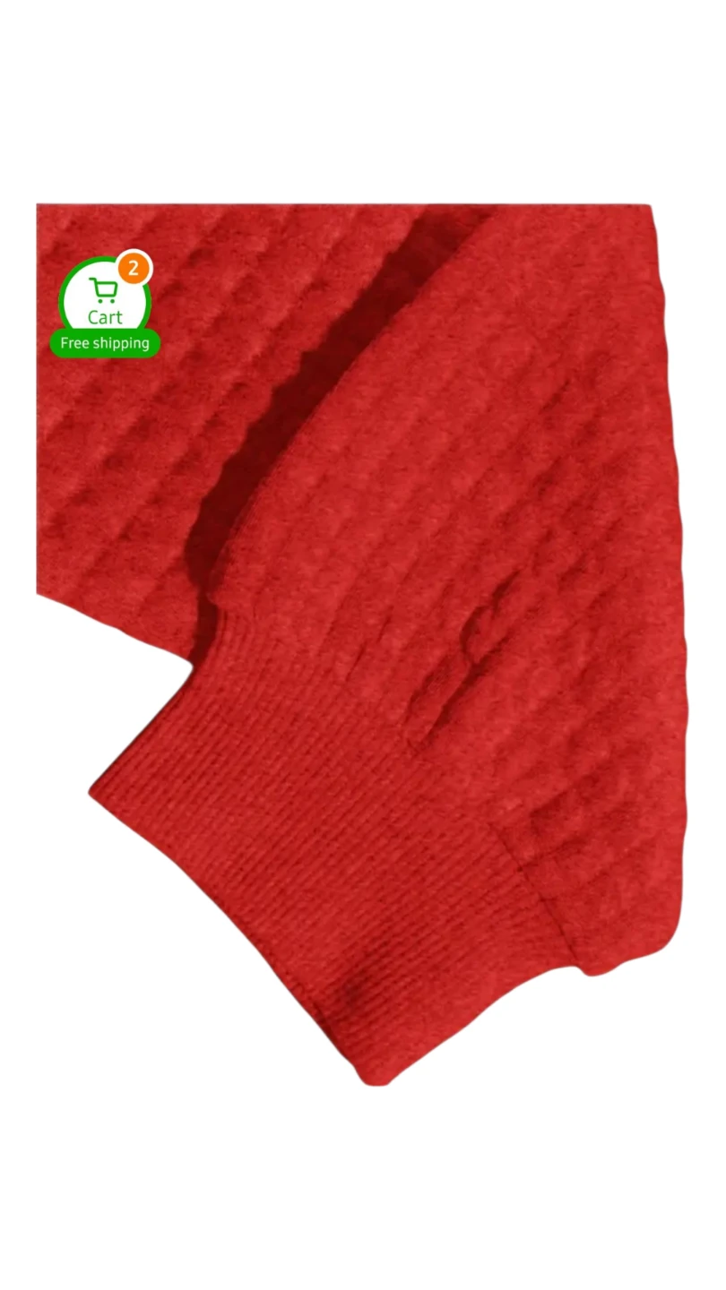 Red Quilted Hoodie, Size 2XL - photo 2