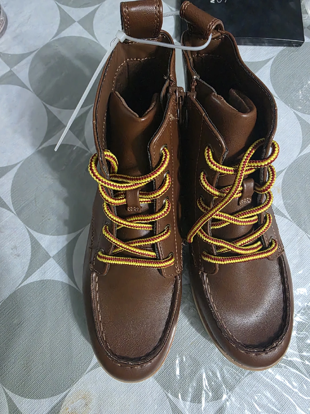 Brown Lace-Up Boots