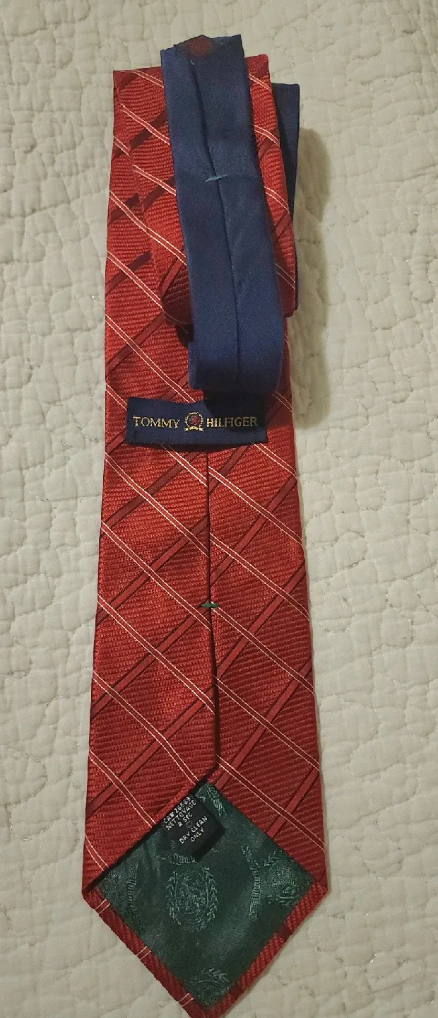 Tommy Hilfiger Red Plaid Tie image indicator(2)