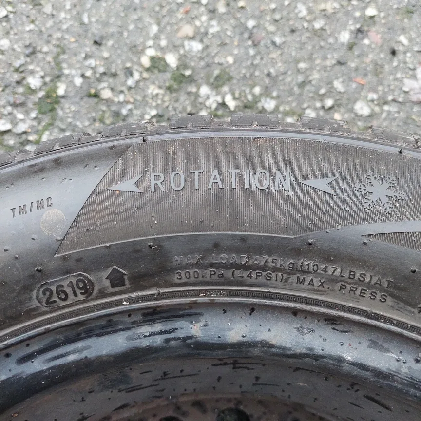 175/65R14  Certified Wintertrek Studdable Tires set Steel Wheels image indicator(6)