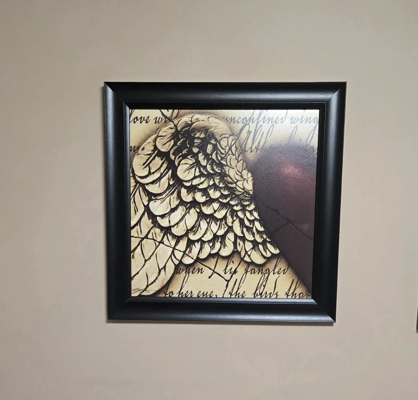 Angel Wings & Heart Framed Art image indicator(2)