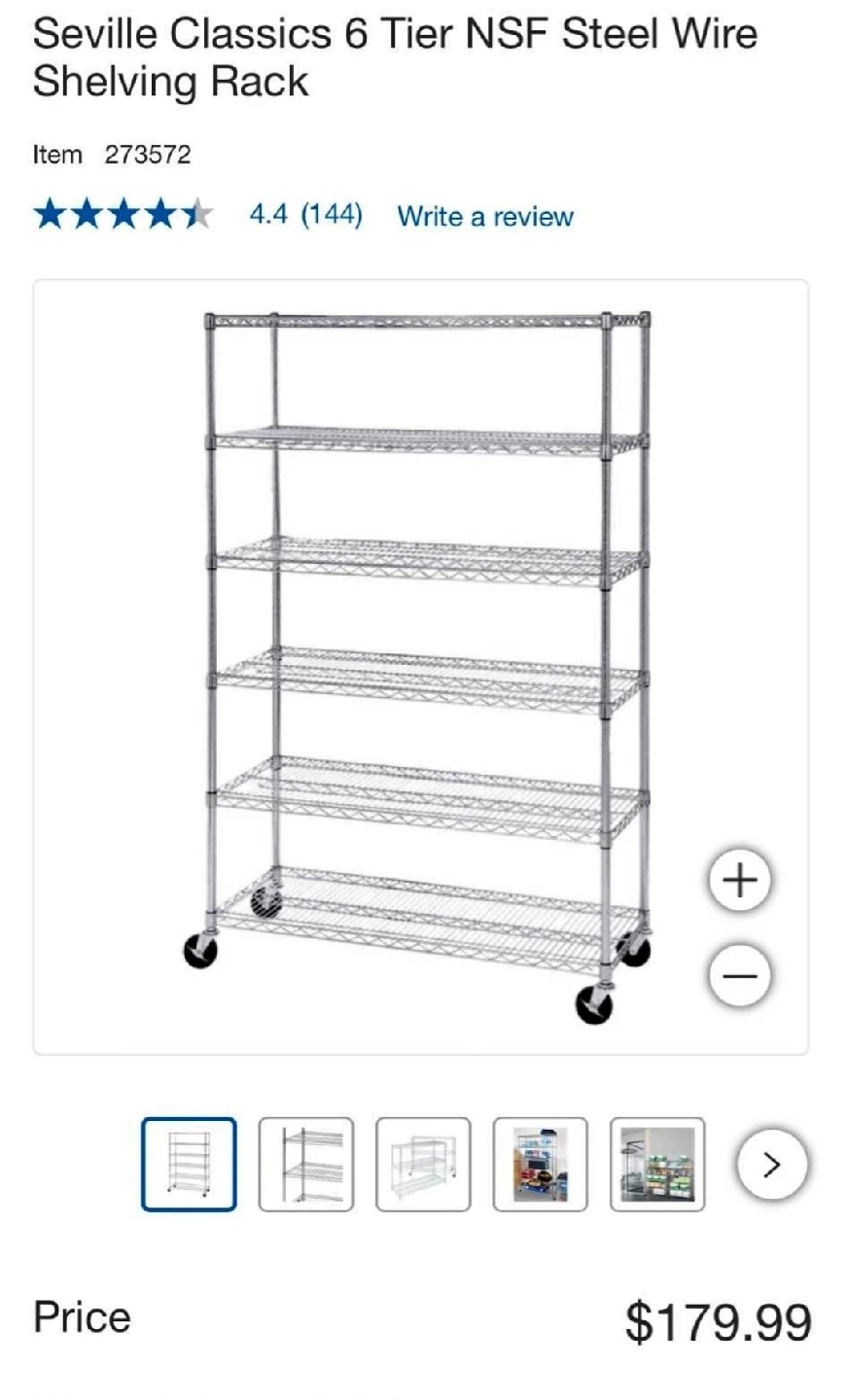 Seville Classics 5-Tier Steel Wire Shelving Rack
