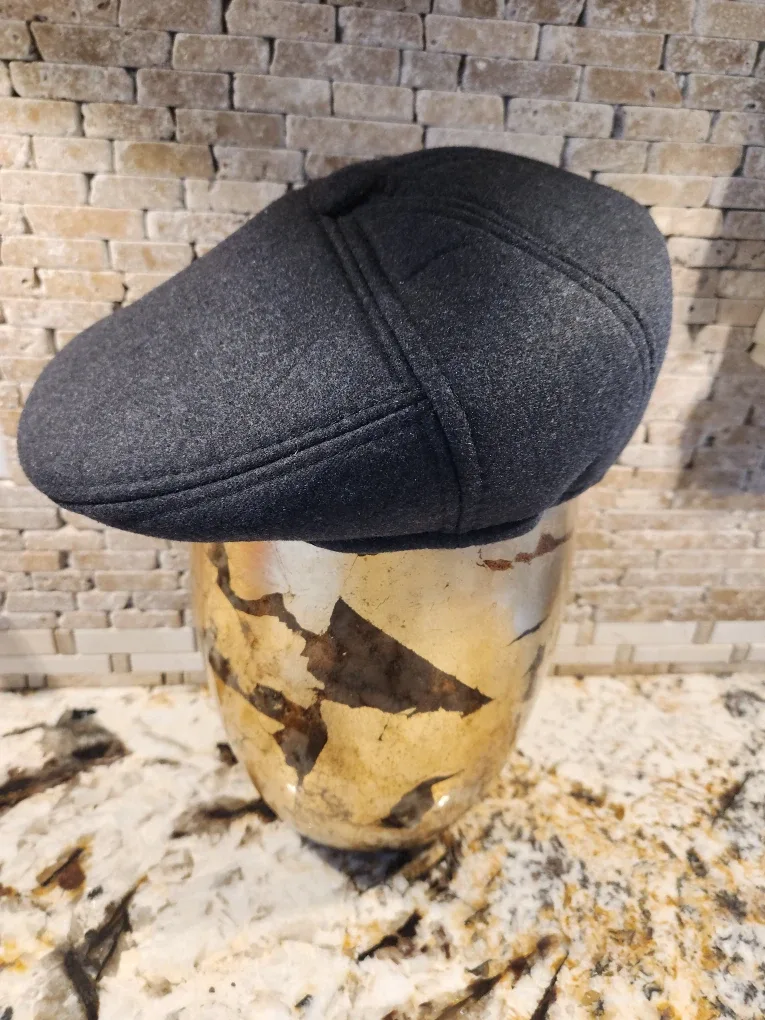 Newsboy Cap with Ear Flaps, Grey