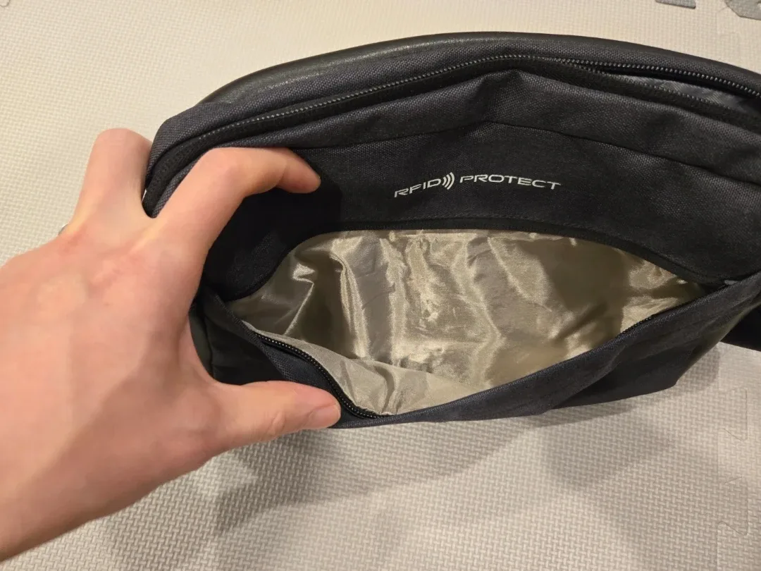 RFID Protect Black Crossbody Bag image indicator(8)