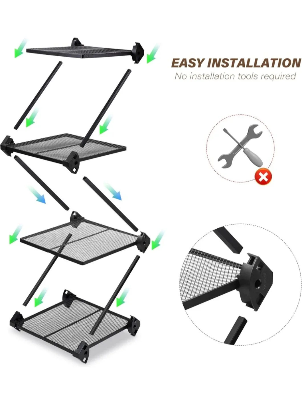 Vertical 4 Tier Storage/Shoe Organizer Metal Rack image indicator(2)
