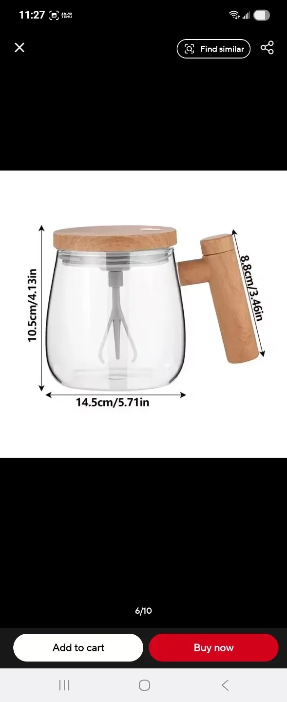 💞Wood Grain Cup with Mixer thumbnail