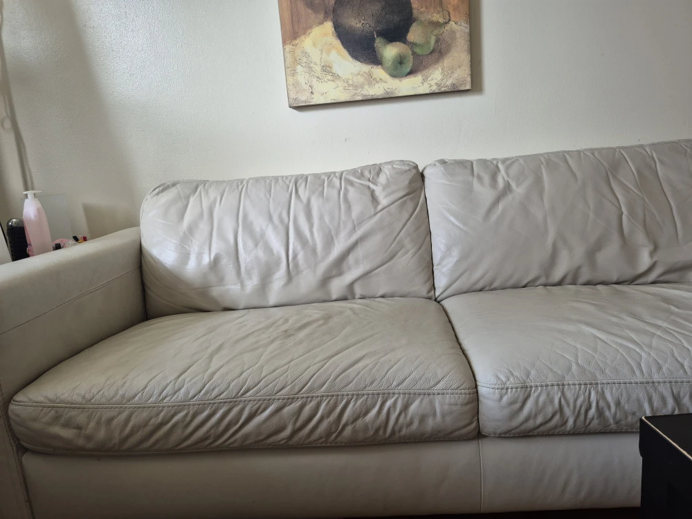Leather Sofa - Off-White - photo 3