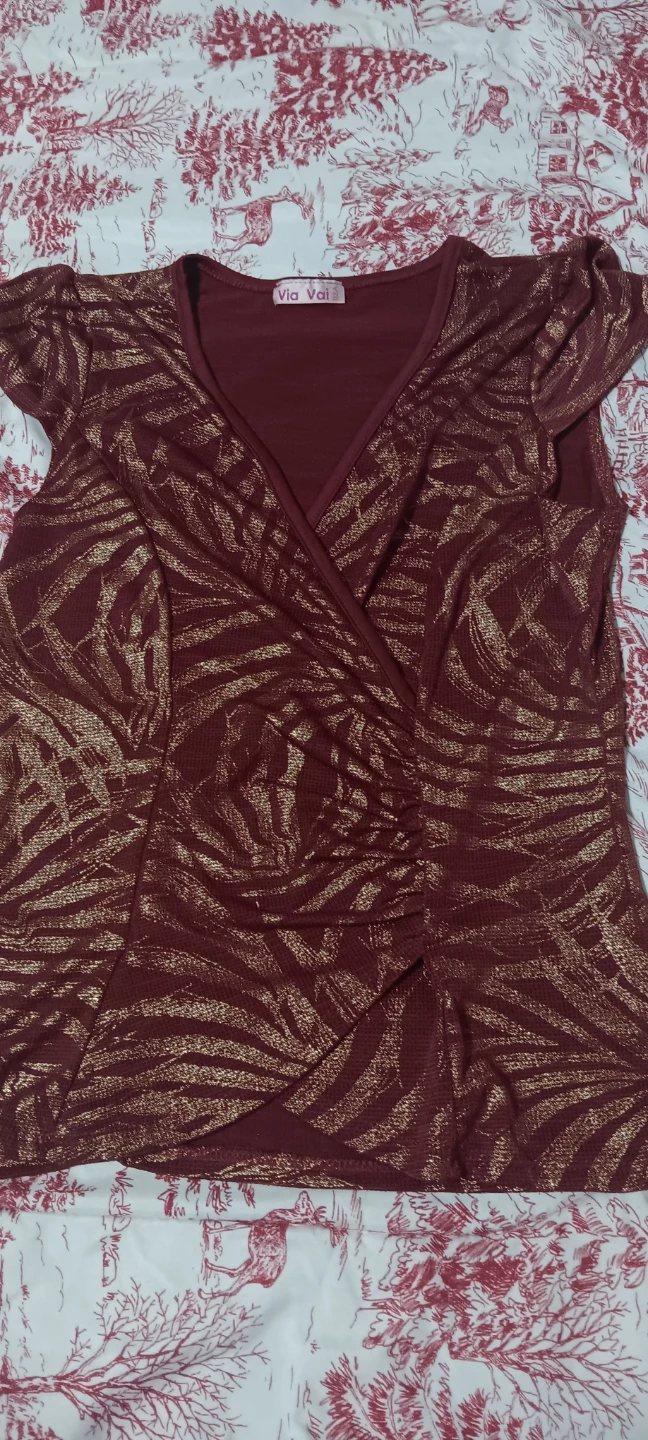 Via Vai Burgundy & Gold Top - photo 2