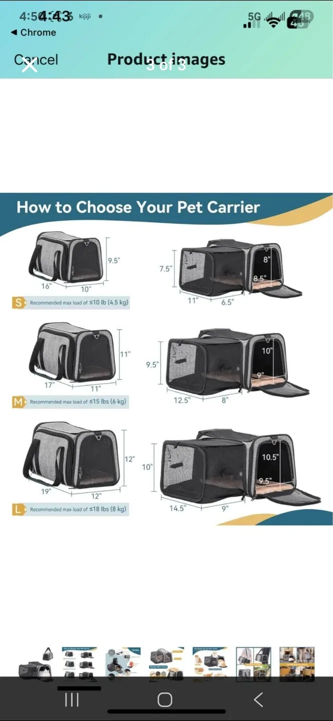 Expandable Cat Carrier - Grey image indicator(3)