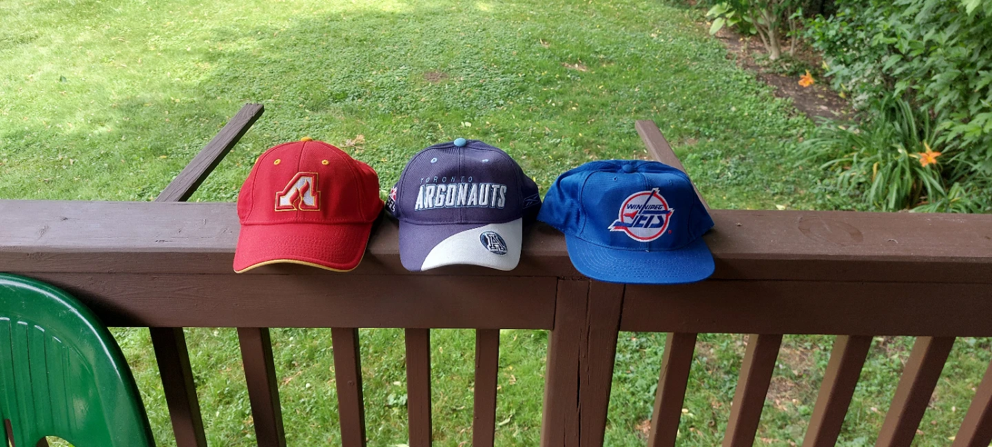 Toronto Argonauts & Winnipeg Jets Hats and Atlanta flames