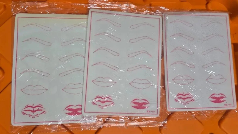 Eyebrow & Lip Practice Skin Sheets