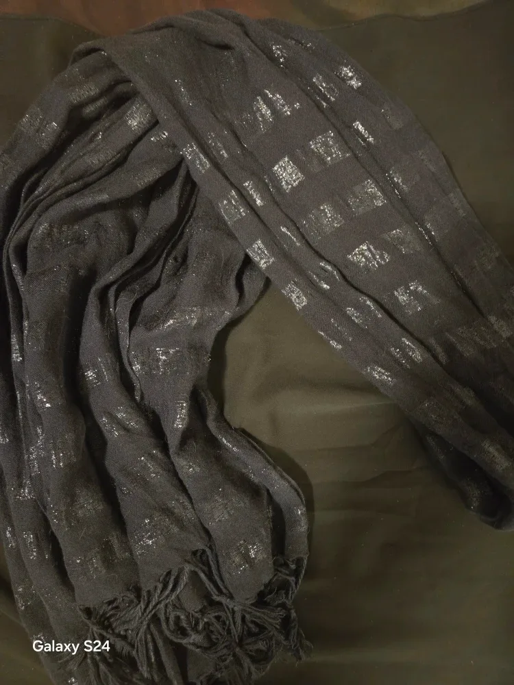 Black Scarf with Silver Accents