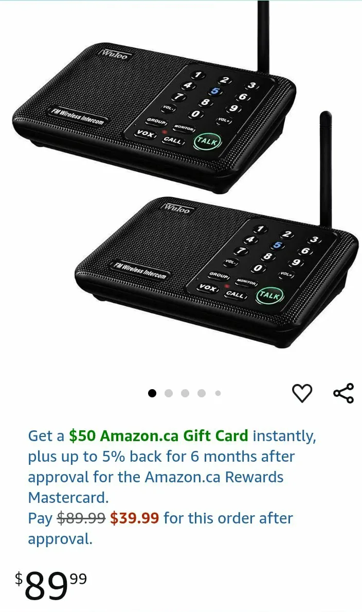 Wuloo Intercoms Wireless for Home (2 Pack) image indicator(2)