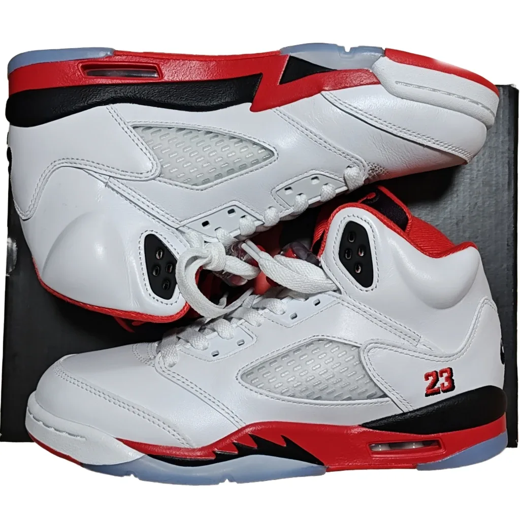 *NIB* 6.5Y—Nike Air Jordan 5 Retro "White/Fire Red-Black" image indicator(3)