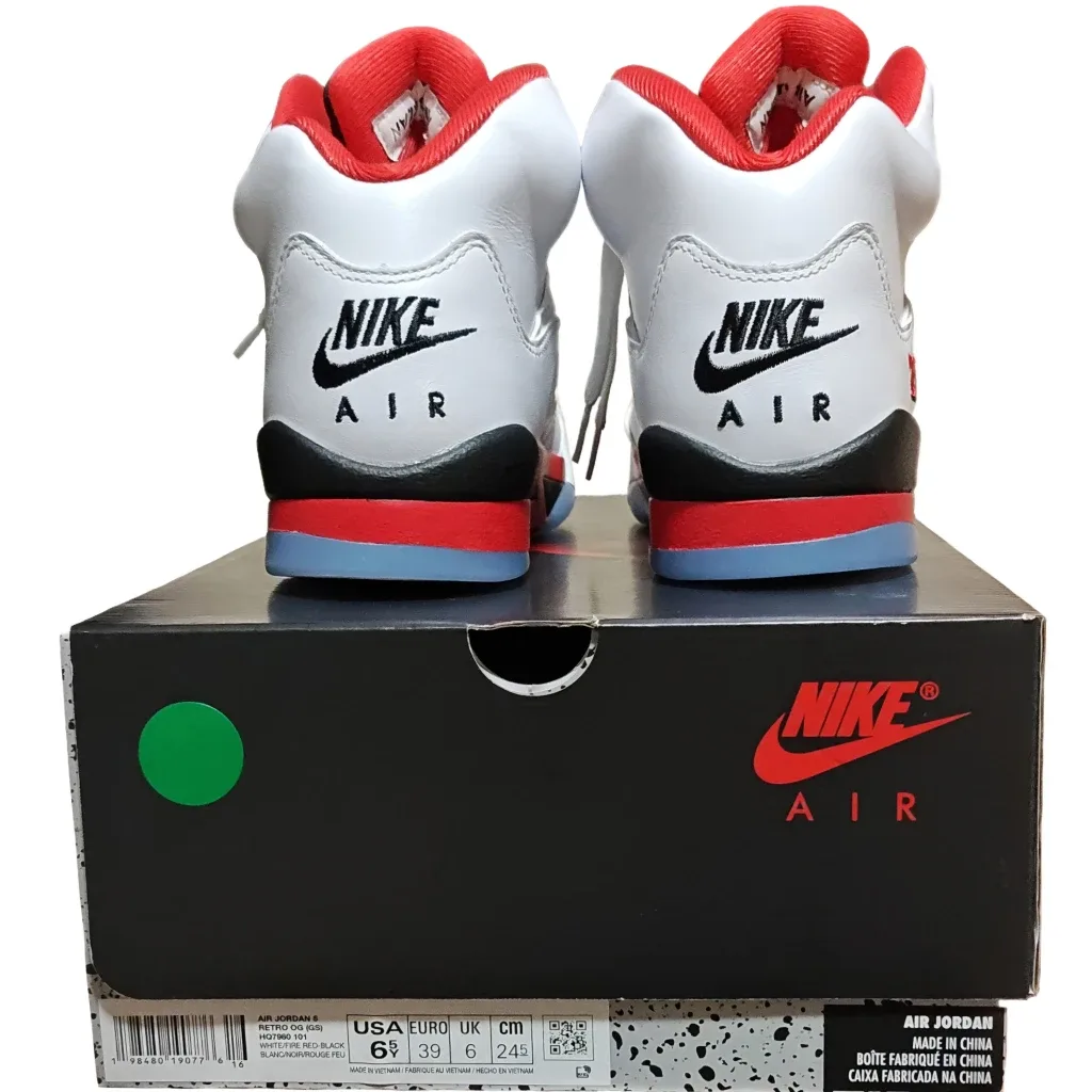 *NIB* 6.5Y—Nike Air Jordan 5 Retro "White/Fire Red-Black" image indicator(4)