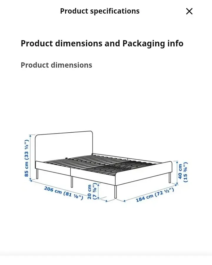 IKEA Bed Frame - Grey, Queen Size image indicator(3)