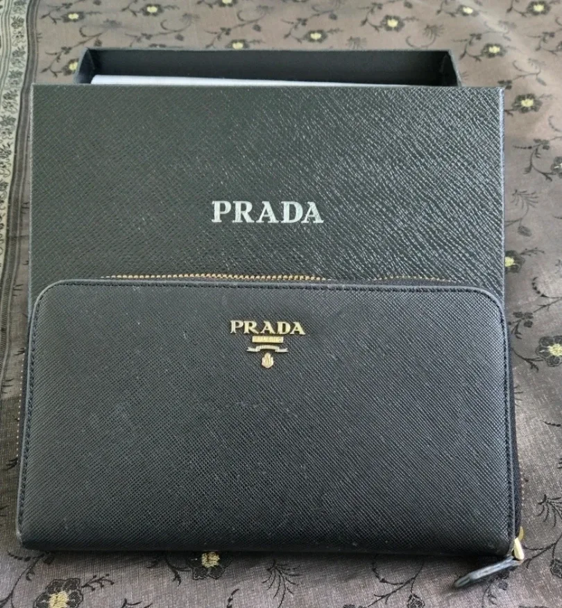 Prada Black Wallet with Box