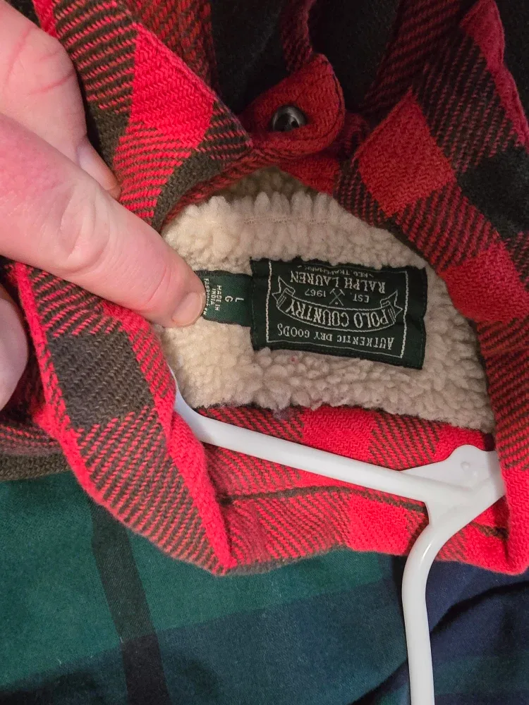 Polo Country Ralph Lauren Red Plaid Sherpa L image indicator(3)