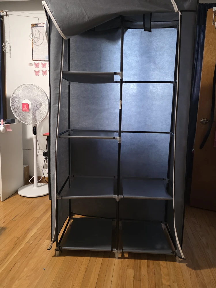 Portable Wardrobe Closet - Grey - photo 4