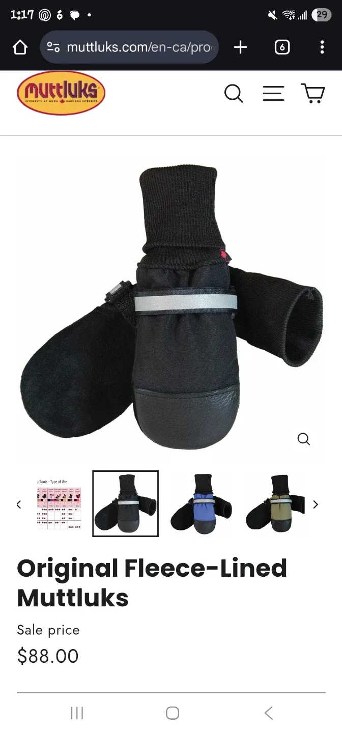 Muttluks Fleece Lined Dog Boots - Size L (Black) image indicator(3)