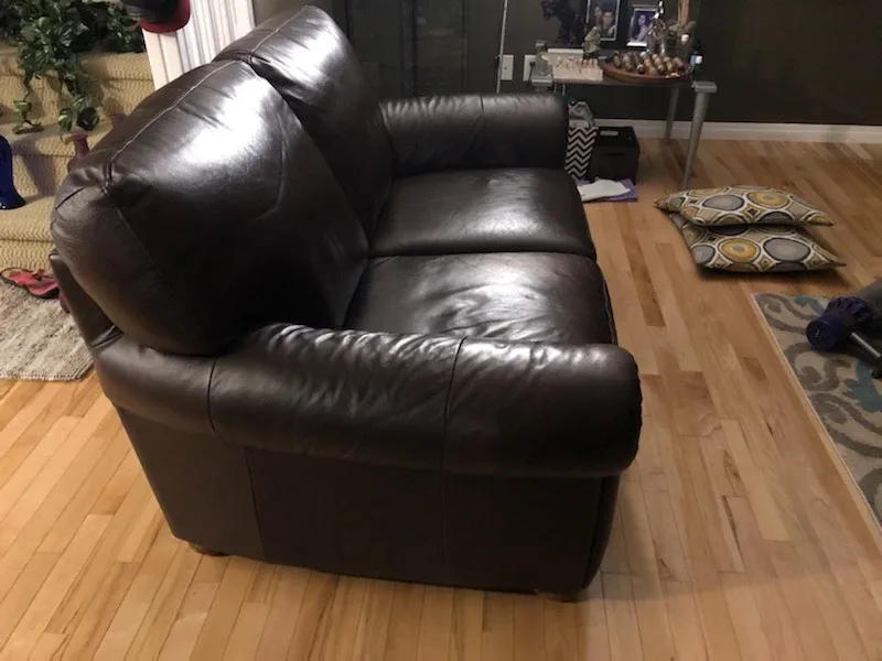 Brown Leather Loveseat image indicator(2)