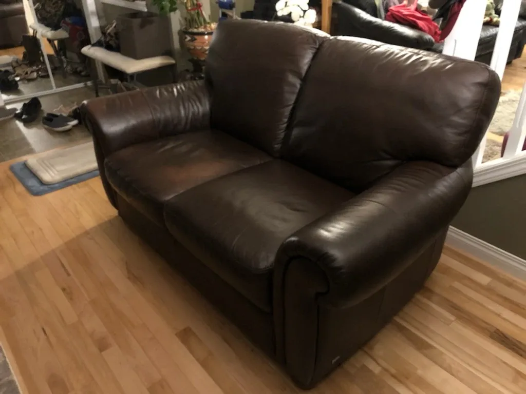 Brown Leather Loveseat image indicator(3)