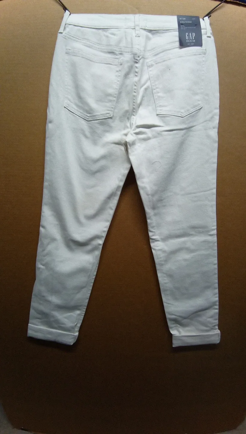 GAP Denim Girlfriend Jeans - Size 27 Tall - White image indicator(5)