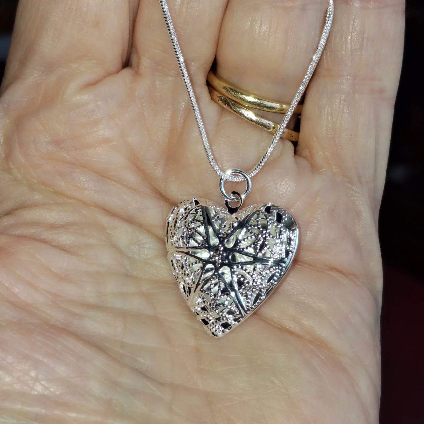 Heart Locket Necklace - Sterling Silver thumbnail