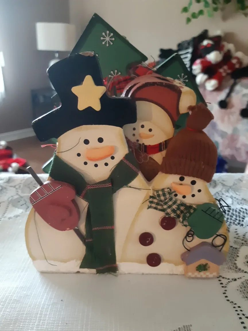 Christmas Snowman Wooden Decoration snowman coasters