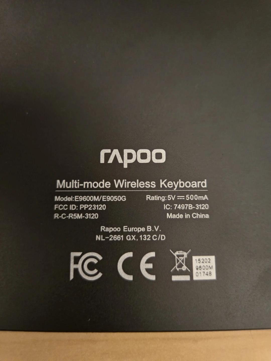 Rapoo Multi-mode Wireless Keyboard E9600M/E9050G - photo 2