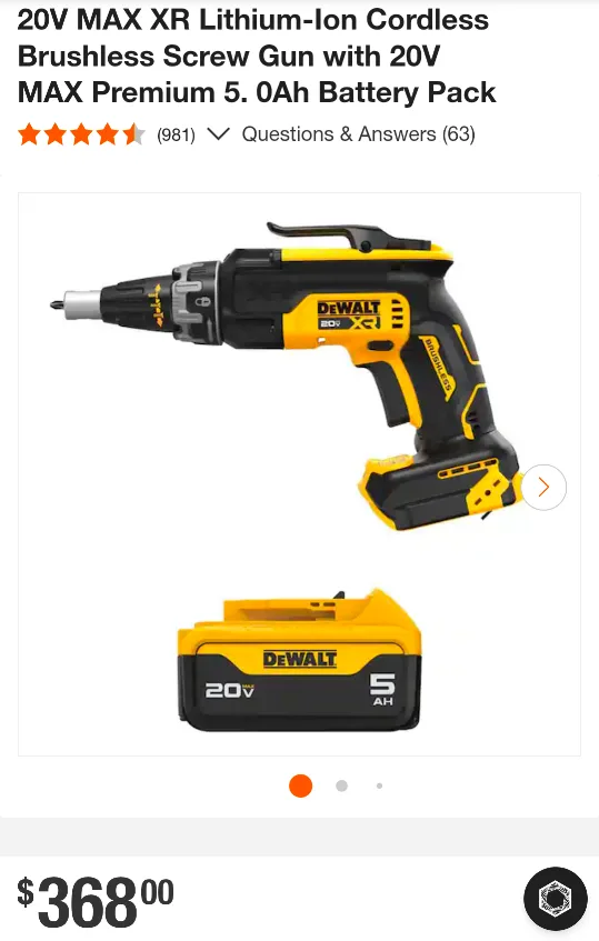20V Max DeWalt XR Drywall Screw Gun Combo Kit image indicator(2)