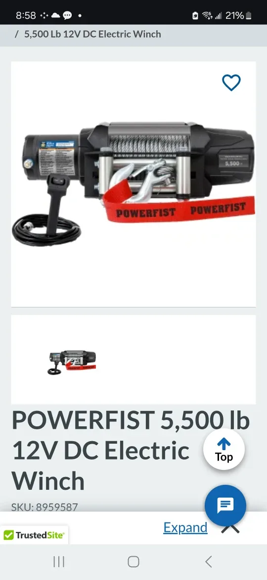 Winch  POWERFIST 5,500 lb 12V DC Electric Winch It is brand new image indicator(2)