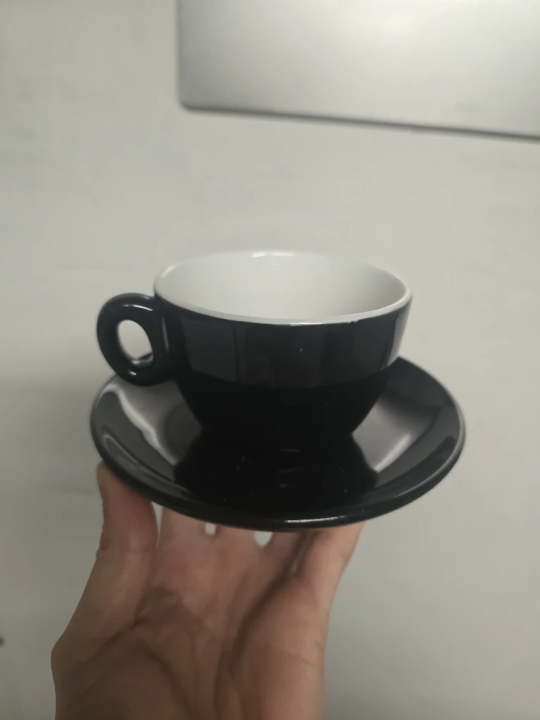 Black Espresso Cup and Saucer Set