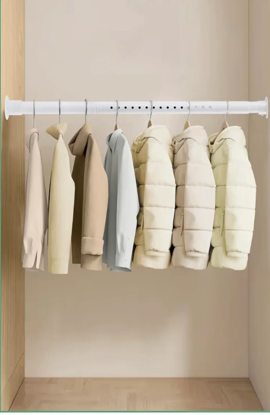 Adjustable Closet/Curtain Rod Heavy Duty 17"-51", 1.3" Diameter image indicator(2)