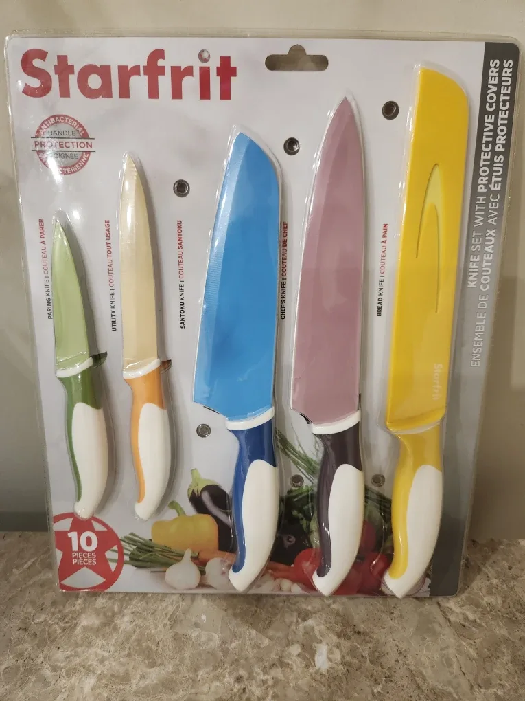 Starfrit Knife Set with Protective Covers - New