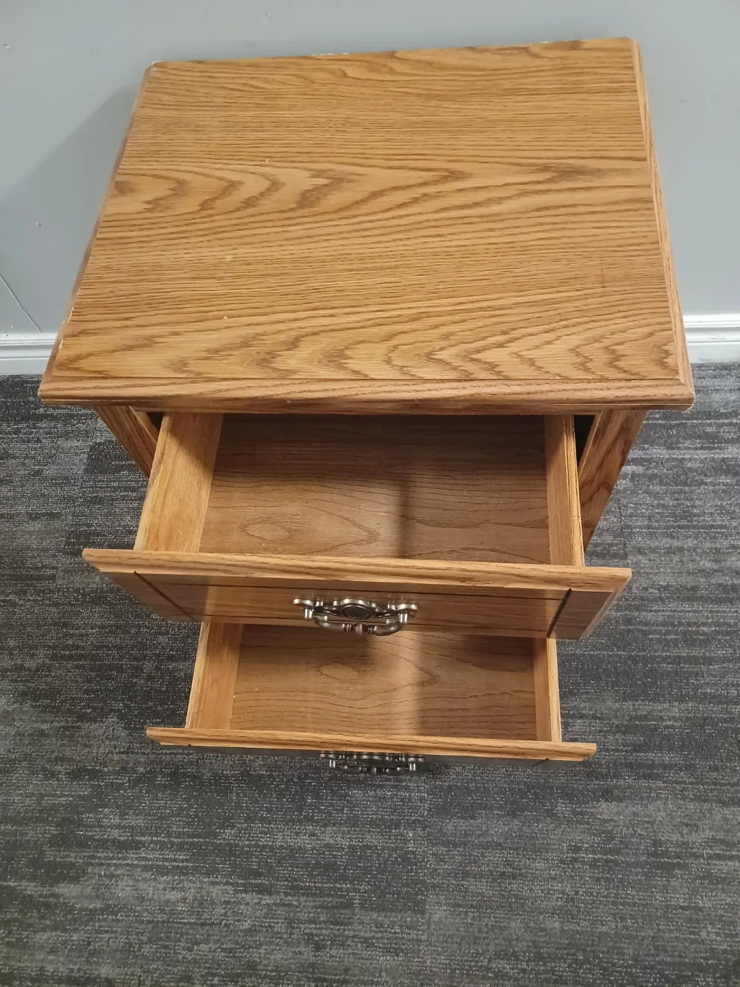 Wood Nightstand with Two Drawers image indicator(5)