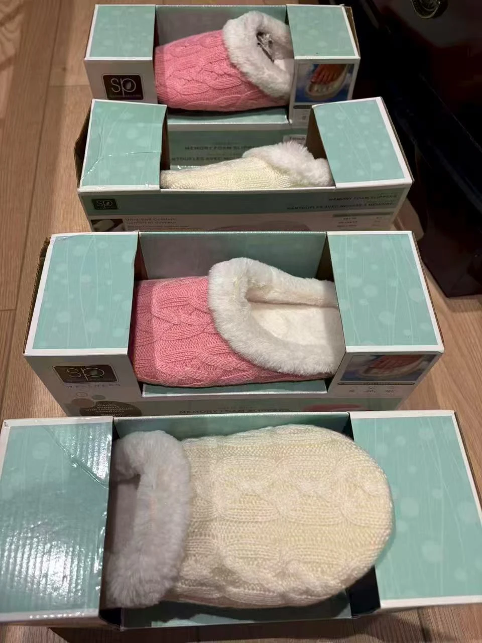 SO Cable Knit Memory Foam Slippers - NEW - photo 4