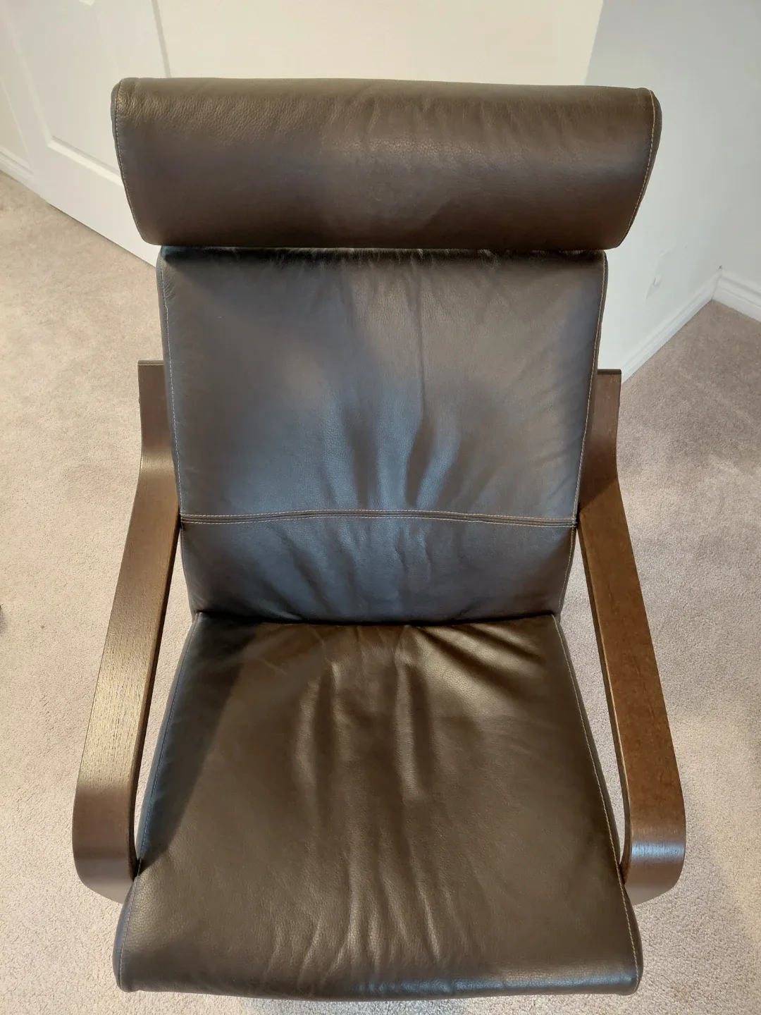 Poang Chair & Ottoman - IKEA Brown Leather (PICK UP ONLY PLS) image indicator(7)