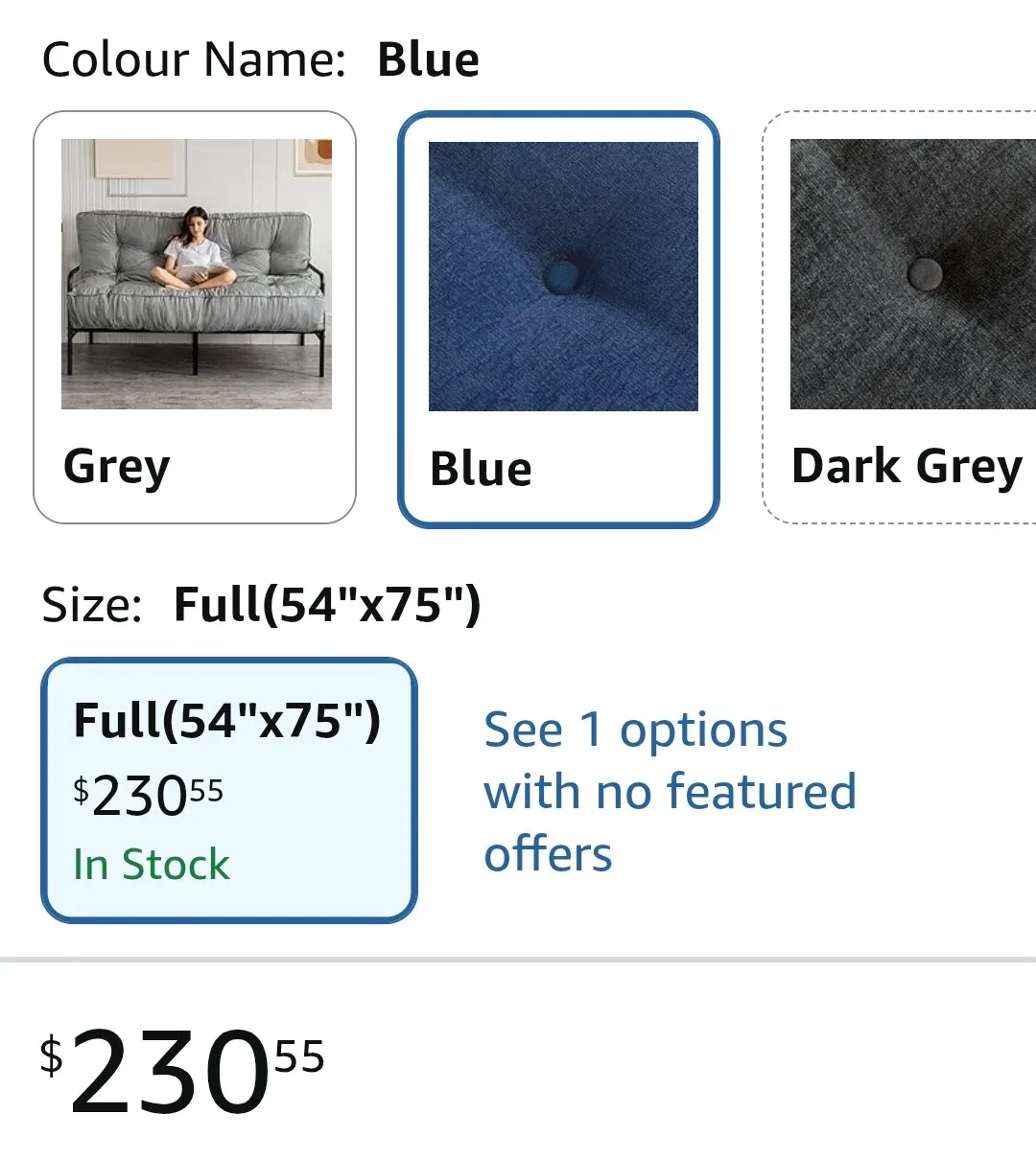 YOSHOOT 8-Inch Full Size Futon Mattress - Blue image indicator(3)