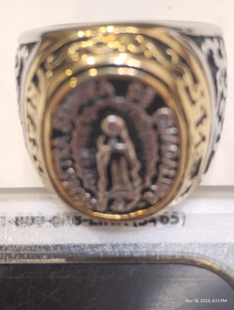 Virgin Mary Ring, Gold and Silver