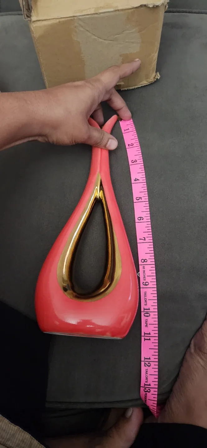 Coral & Gold Decorative Vase - 13 Inches image indicator(5)