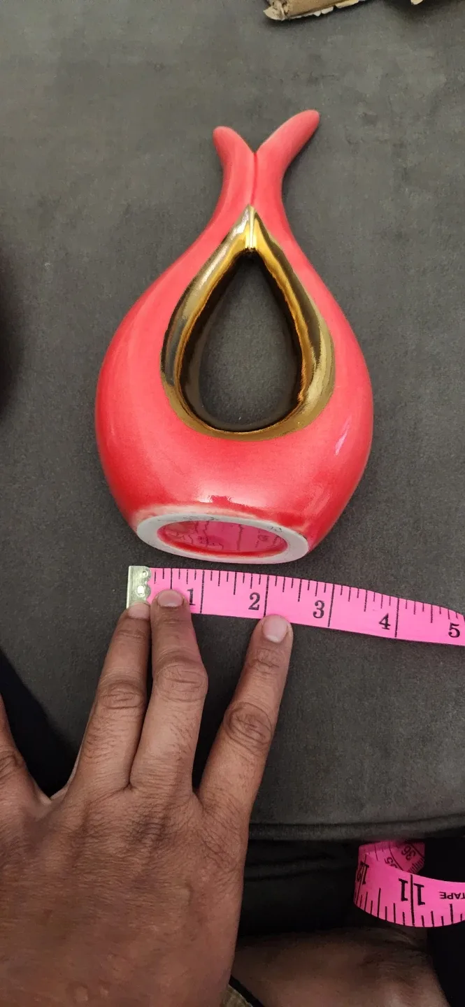 Coral & Gold Decorative Vase - 13 Inches image indicator(10)