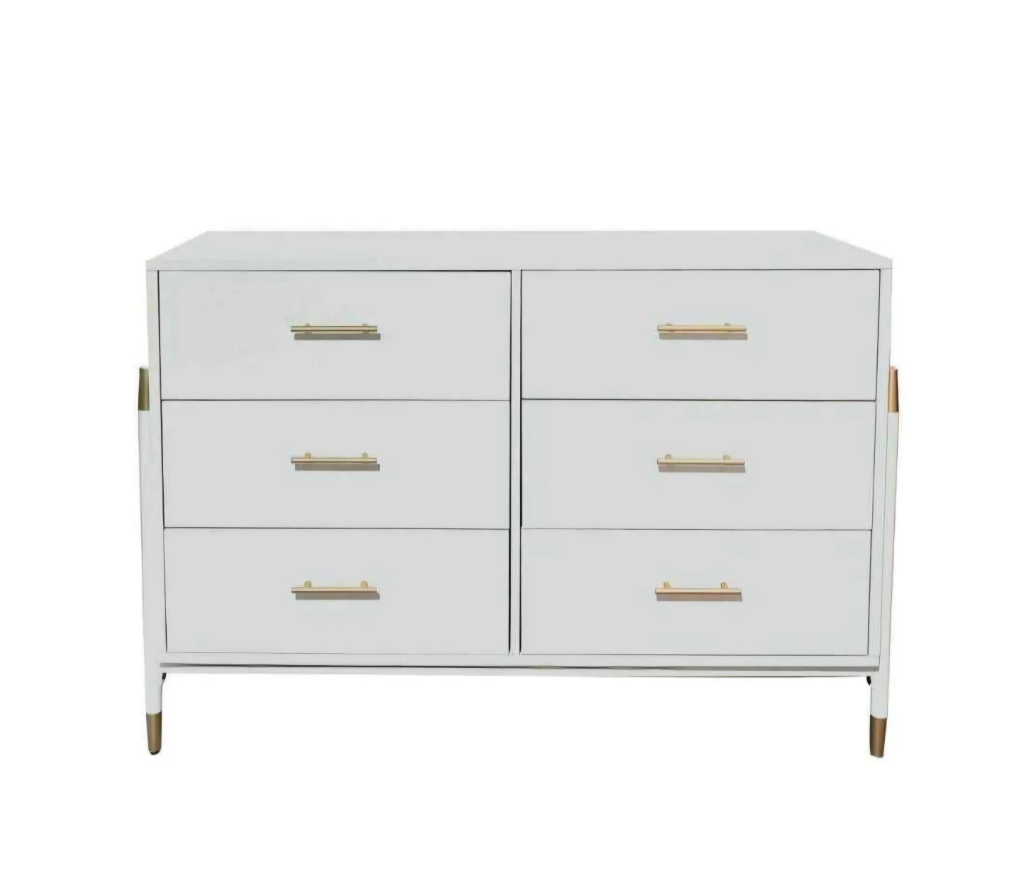 New MCM Style White And Gold Dresser With 6 Drawers - photo 2