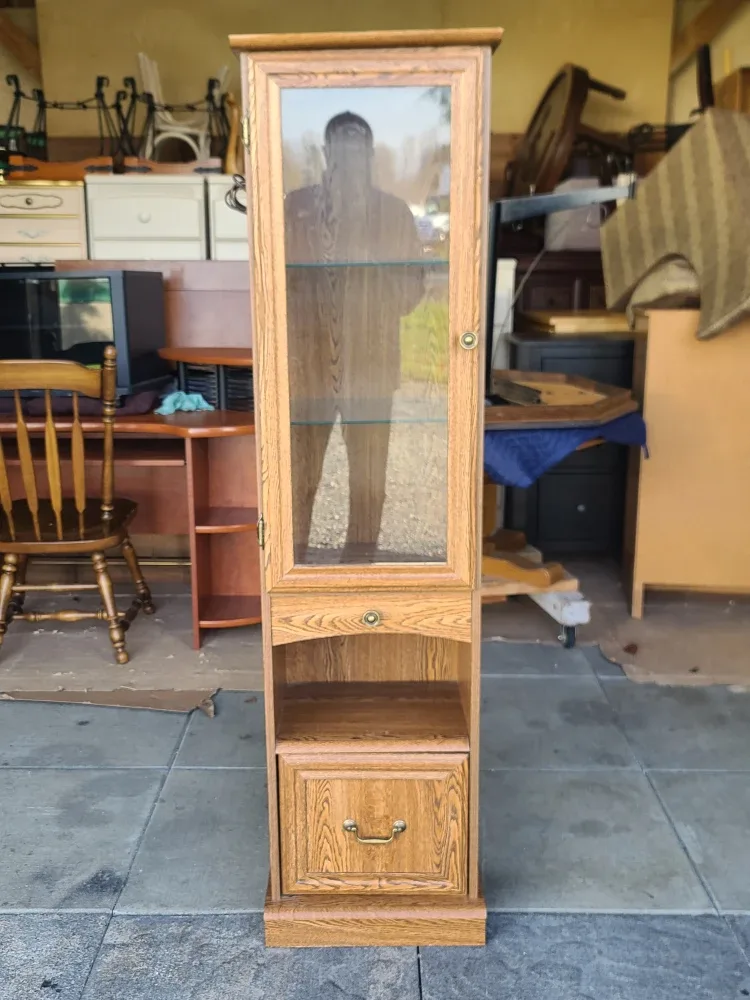 Wooden Cabinet with Glass Door