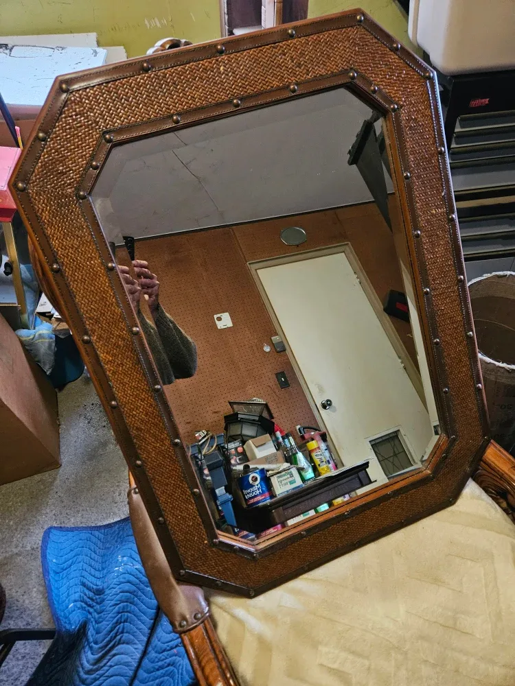 Wicker Framed Mirror