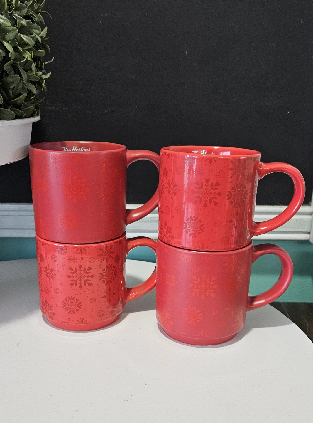 Tim hortons snowflake stacking mugs