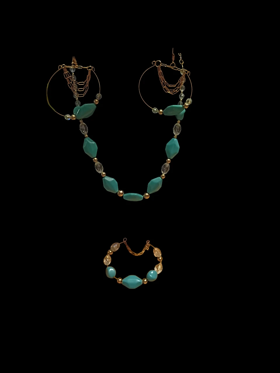 Turquoise & Gold Jewelry Set - photo 2