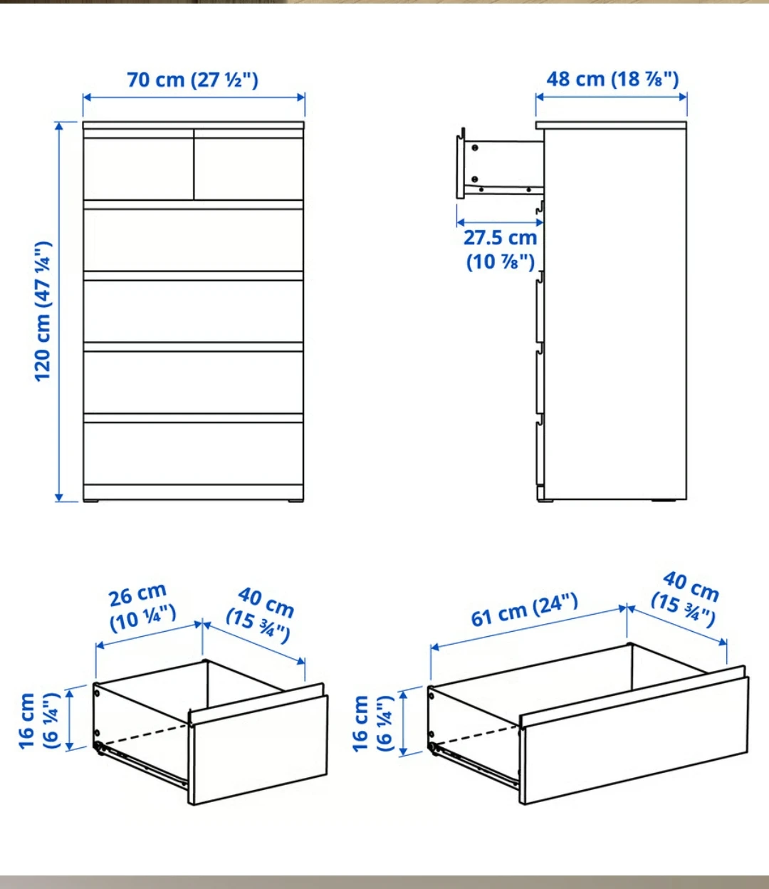 IKEA HAUGA Chest of Drawers(like new) - photo 3