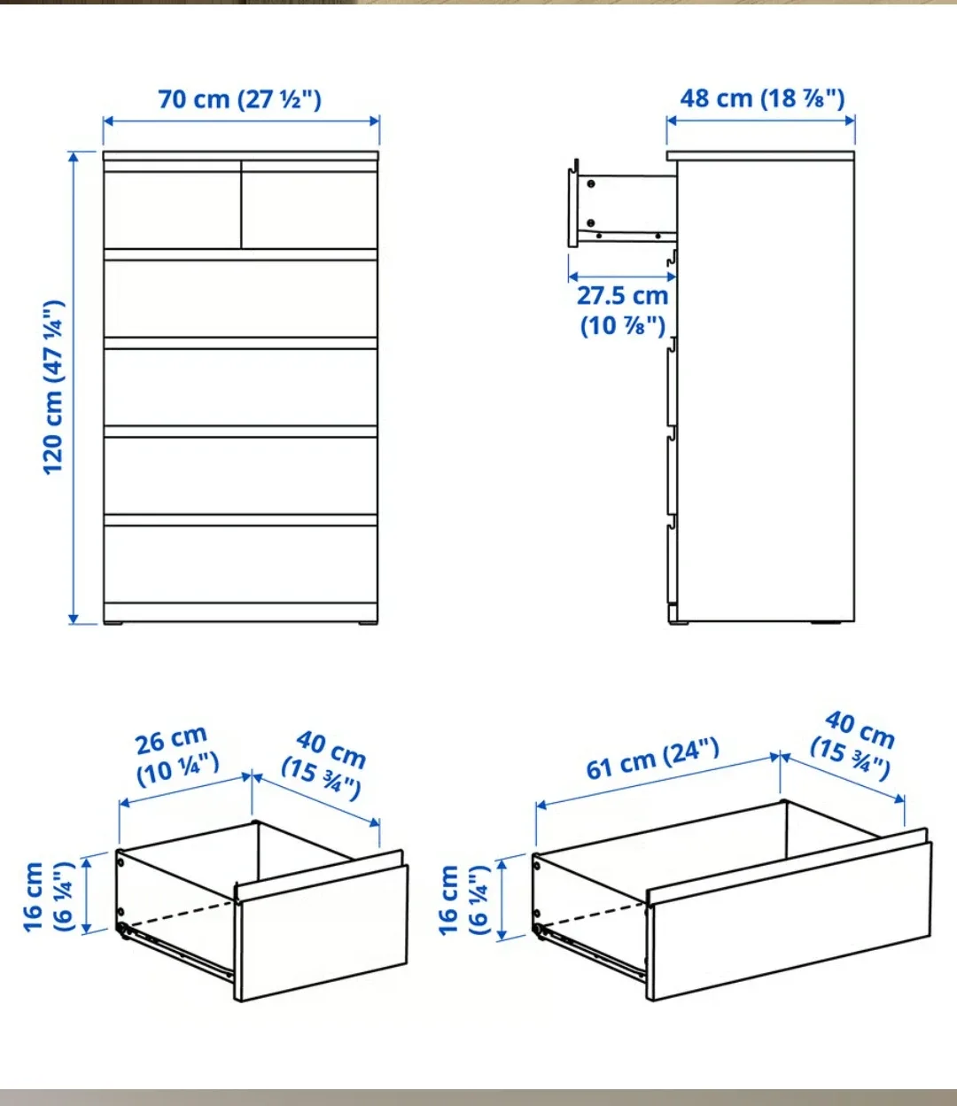 IKEA HAUGA Chest of Drawers(like new) image indicator(3)