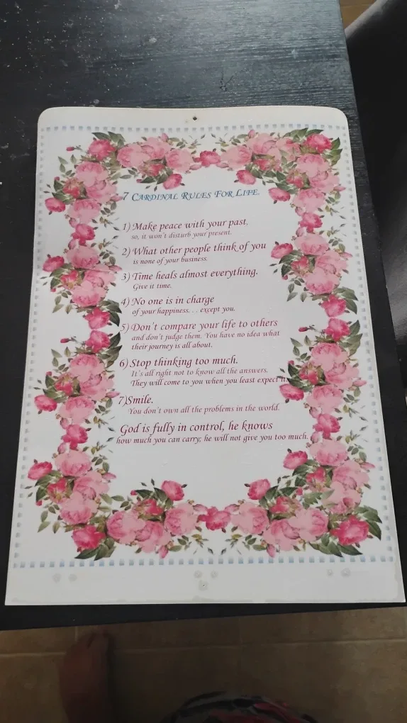 7 Cardinal Rules For Life Floral Wall Decor